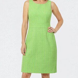 J. Crew Dress Sleeveless Green Gray Size 4 White Lining Side Zipper  Polyester